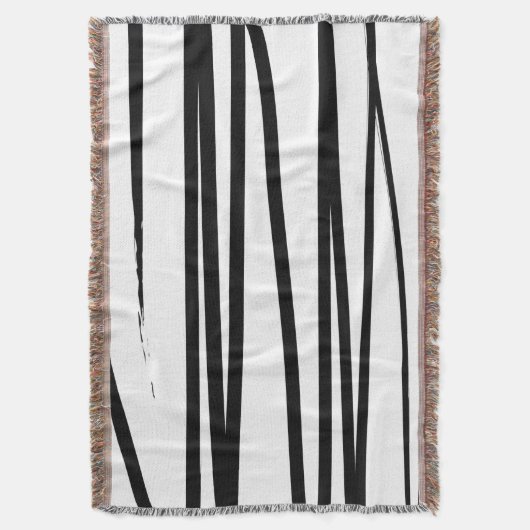 Abstracte kunst met moderne zwarte en witte lijnen deken (Voorkant Verticaal)