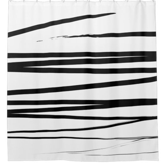Abstracte kunst met moderne zwarte en witte lijnen douchegordijn (Voorkant)