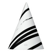 Abstracte kunst met moderne zwarte en witte lijnen feesthoedjes (Links)