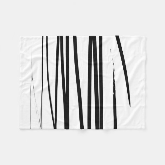 Abstracte kunst met moderne zwarte en witte lijnen fleece deken (Voorkant (Horizontaal))