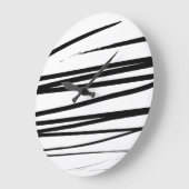 Abstracte kunst met moderne zwarte en witte lijnen grote klok (Hoek)