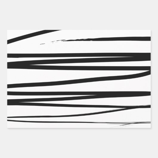 Abstracte kunst met moderne zwarte en witte lijnen inpakpapier vel (Voorkant 3)