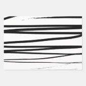 Abstracte kunst met moderne zwarte en witte lijnen inpakpapier vel (Voorkant 2)