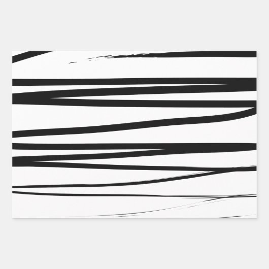 Abstracte kunst met moderne zwarte en witte lijnen inpakpapier vel (Voorkant 2)