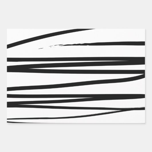 Abstracte kunst met moderne zwarte en witte lijnen inpakpapier vel (Voorkant)