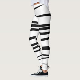 Abstracte kunst met moderne zwarte en witte lijnen leggings