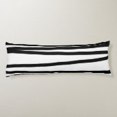 Abstracte kunst met moderne zwarte en witte lijnen lichaamskussen (Achterkant)