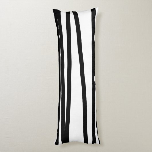 Abstracte kunst met moderne zwarte en witte lijnen lichaamskussen (Achterkant (Verticaal))