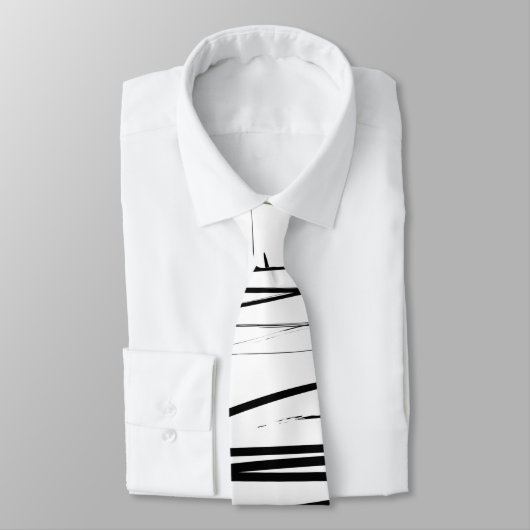 Abstracte kunst met moderne zwarte en witte lijnen stropdas (Gebonden)