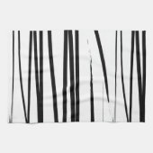 Abstracte kunst met moderne zwarte en witte lijnen theedoek (Horizontaal)