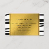 Abstracte kunst met moderne zwarte & goudlijnen visitekaartje (Achterkant)