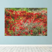 Abstracte kunst met mooie rode bloem canvas afdruk (Insitu (Houten vloer))