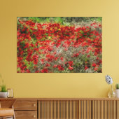 Abstracte kunst met mooie rode bloem canvas afdruk (Insitu (Woonkamer))