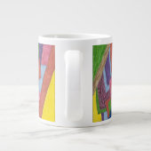 abstracte kunst met mozaïekkruising grote koffiekop (Achterkant)