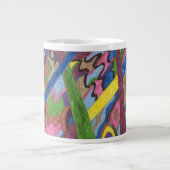 abstracte kunst met mozaïekkruising grote koffiekop (Voorkant)