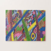 abstracte kunst met mozaïekkruising legpuzzel (Horizontaal)