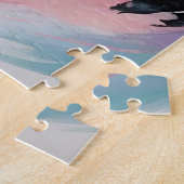 Abstracte kunst met oceaangolven legpuzzel (Zijkant)