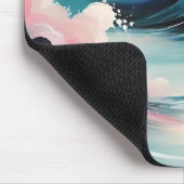 Abstracte kunst met oceaangolven muismat (Hoek)