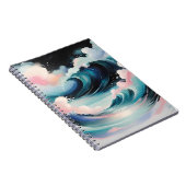 Abstracte kunst met oceaangolven notitieboek (Rechterzijde)