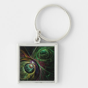 Abstracte kunst met oog voor oog sleutelhanger