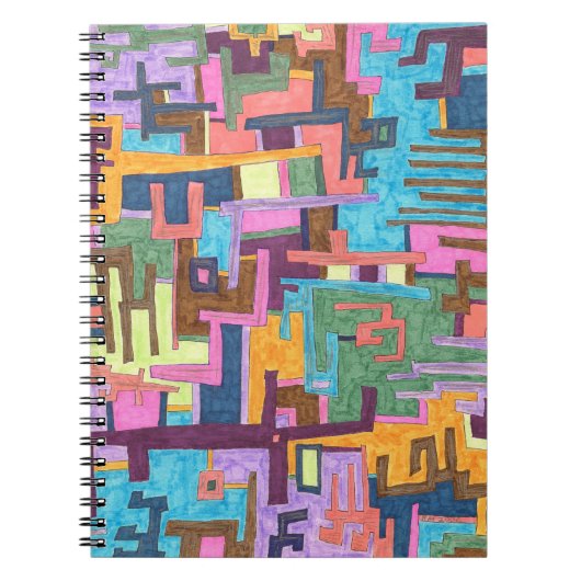 abstracte kunst met paden notitieboek (Voorkant)