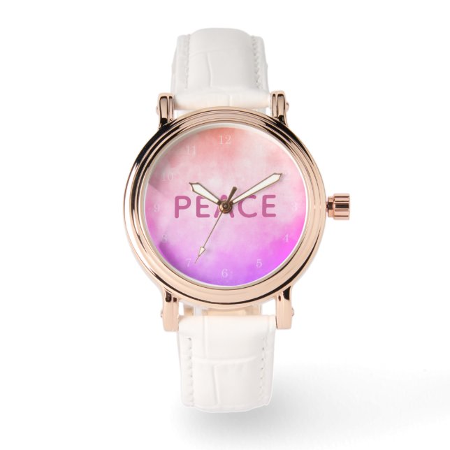 Abstracte kunst met PEACE Horloge (Voorkant)