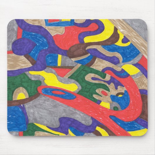 abstracte kunst met "Picasso Cat" Muismat (Voorkant)