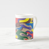 abstracte kunst met "Picasso Cat" Porselein Kop (Voorkant rechts)