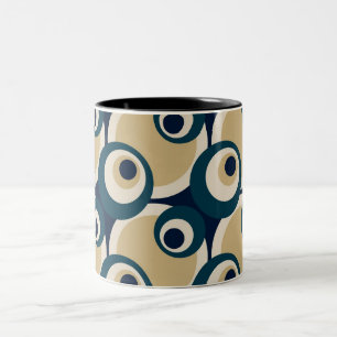Abstracte kunst met Retro Fifties Tweekleurige Koffiemok