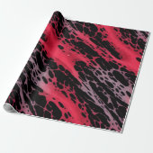 Abstracte kunst met rode en violette verf cadeaupapier (Uitgerold)