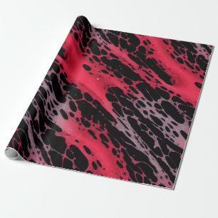 Abstracte kunst met rode en violette verf cadeaupapier