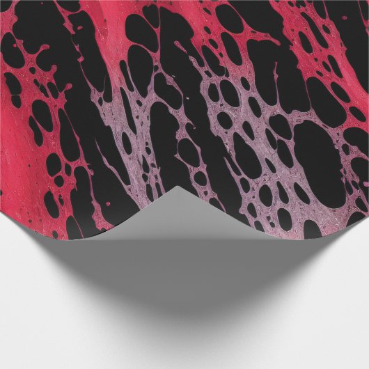 Abstracte kunst met rode en violette verf cadeaupapier (Hoek)