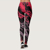 Abstracte kunst met rode en violette verf leggings (Achterkant)