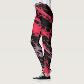 Abstracte kunst met rode en violette verf leggings (Links)