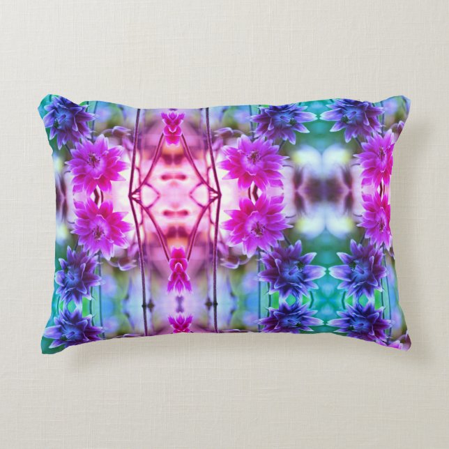 Abstracte kunst met rode en witte ventilatoren accent kussen (Voorkant)