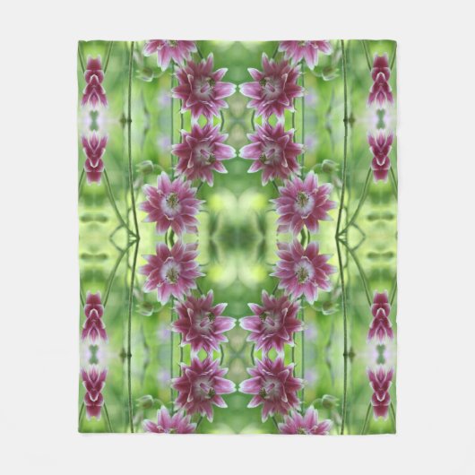 Abstracte kunst met rode en witte ventilatoren fleece deken (Voorkant)