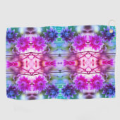 Abstracte kunst met rode en witte ventilatoren golfhanddoek (Horizontaal)