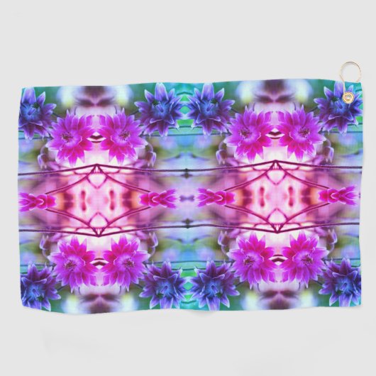 Abstracte kunst met rode en witte ventilatoren golfhanddoek (Horizontaal)