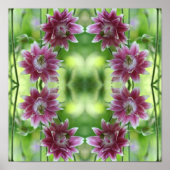 Abstracte kunst met rode en witte ventilatoren poster (Voorkant)