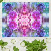 Abstracte kunst met rode en witte ventilatoren theedoek (Gevouwen)