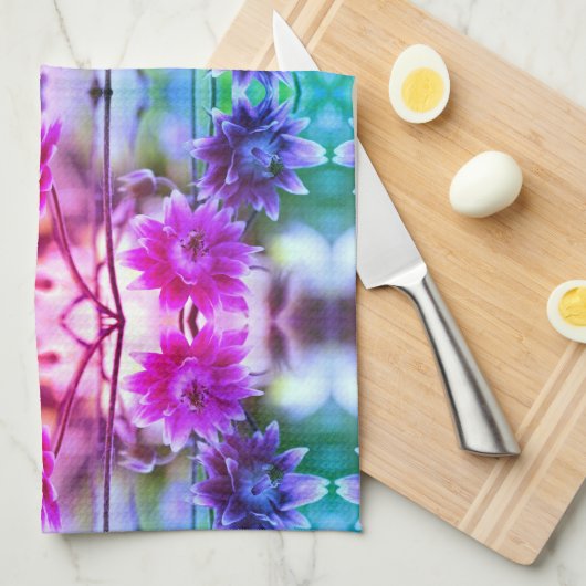 Abstracte kunst met rode en witte ventilatoren theedoek (Quarter Fold)