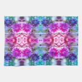 Abstracte kunst met rode en witte ventilatoren theedoek (Horizontaal)