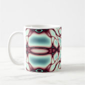 Abstracte kunst met rode zwepen koffiemok (Links)