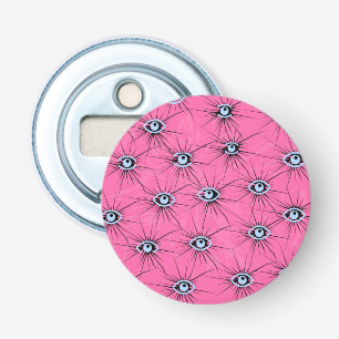 Abstracte kunst met roze achtergrond op magneet button flesopener