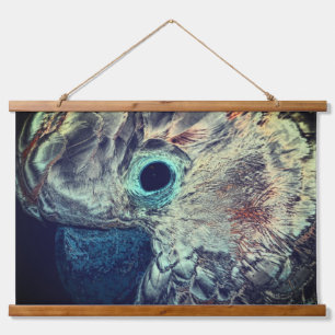 Abstracte kunst met roze Moluccan Cockatau Parrot Hangend Wandkleed