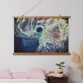 Abstracte kunst met roze Moluccan Cockatau Parrot Hangend Wandkleed (Slaapkamer)
