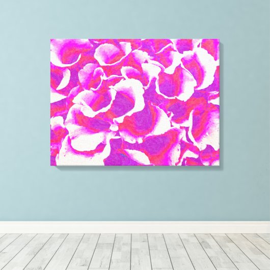 Abstracte kunst met roze ventilatoren canvas afdruk (Insitu (Houten vloer))