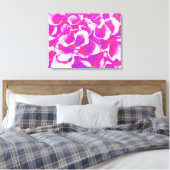 Abstracte kunst met roze ventilatoren canvas afdruk (Insitu (Slaapkamer))