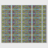 abstracte kunst met ruiten gebrandschilderd glas l cadeaupapier (Vlak)