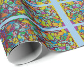 abstracte kunst met ruiten gebrandschilderd glas l cadeaupapier (Rol Hoek)